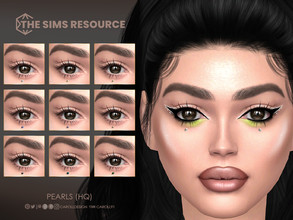 Sims 4 — Pearls (HQ) by Caroll912 — A 9-swatch 2D under eye pearl dot in shades of white, yellow, pink, brown, black and