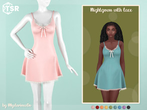Sims 4 — Nightgown with lace by MysteriousOo — Nightgown with lace in 9 colors