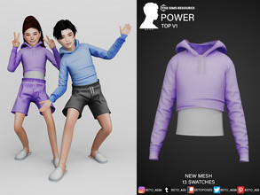 Sims 4 — Power (Top V1) by Beto_ae0 — Sports sweater for children, enjoy them - 13 colors - New Mesh - All Lods - All