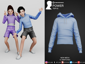 Sims 4 — Power (Top V2) by Beto_ae0 — Sports sweater for children, enjoy them - 13 colors - New Mesh - All Lods - All
