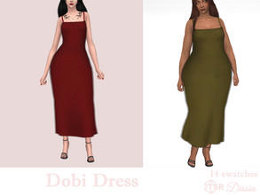 Sims 4 — Dobi Dress by Dissia — Long dress on straps with black transparent layer Available in 14 swatches
