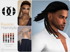 Sims 4 — Kwane Hairstyle by DarkNighTt — Kwane Hairstyle is an ethnic, long hairstyle with dreadlocks. 30 colors (20 Base