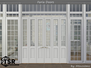 Sims 4 — Feria Doors by Mincsims — The set consists of 12 packages. - Feria Double Door 2x3 for Short wall and 2 tiles. -