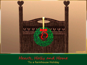 Sims 3 — Hearts, Holly and Home Chair Wreath by Cashcraft — Add a festive touch to your dining chairs with a holiday