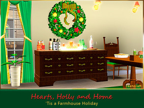 Sims 3 — Hearts, Holly and Home Buffet by Cashcraft — A traditional buffet with lots of storage space and polished heart