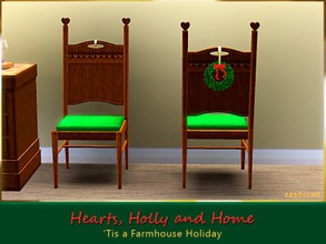 Sims 3 — Hearts, Holly and Home Dining Chair by Cashcraft — A traditional dining chair with a touch of shabby chic style.