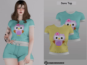 Sims 4 — Dora Top by couquett — Cute Top For your female sims - 10 swatches - new mesh - HQ mod Compatible - Custom