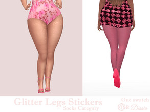 Sims 4 — Glitter Legs Stickers (Socks Category) by Dissia — Shiny glitter stickers for your sims legs. Can be used