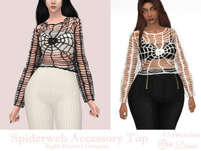 Sims 4 — Spiderweb Accessory Top by Dissia — Accessory crochet top in spiderweb shape Available in 47 swatches Right