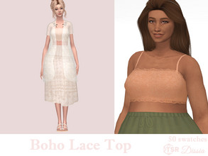 Sims 4 — Boho Lace Top by Dissia — Lace bralette on thin straps Available in 50 swatches
