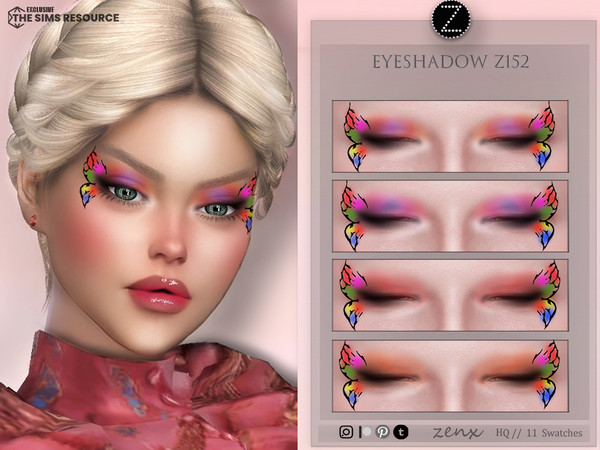Sims 4 — EYESHADOW Z152 by ZENX — -Base Game -All Age -For Female -11 colors -Works with all of skins -Compatible with HQ