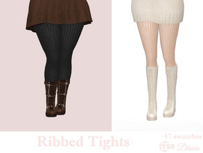 Sims 4 — Ribbed Tights by Dissia — Warm and comfortable ribbed tights Available in 47 swatches