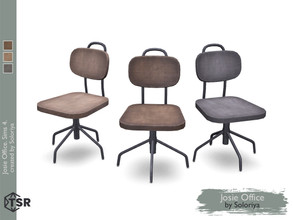 Sims 4 — Josie Office. Chair by soloriya — Wooden office chair. Part of Josie Office set. 3 color variations. Category: