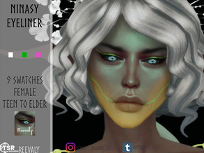 Sims 4 — Ninasy Eyeliner by Reevaly — 9 Swatches. Teen to Elder. Female. Base Game compatible. Please do not reupload.