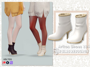Sims 4 — Boots with metal decoration / 134 by Arltos — 9 colors. HQ compatible.