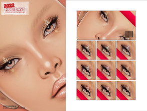 Sims 4 — Christmas Glitter Eyeshadow | N146 | #christmasedition by cosimetic — - Female - 10 Swatches. - 10 Custom