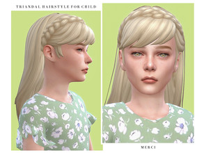 Sims 4 — Triandal Hairstyle for Child by -Merci- — New Maxis Match Hairstyle for Sims4. -15 EA Colours. -Unisex. -Base