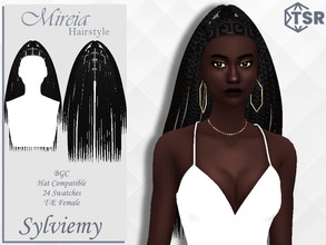 Sims 4 — Mireia Hairstyle by Sylviemy — Long Braids New Mesh Maxis Match All Lods Base Game Compatible Hat Compatible
