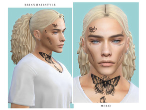 Sims 4 — Brian Hairstyle by -Merci- — New Maxis Match Hairstyle for The Sims4. -24 EA Colours. -For male, teen-elder.
