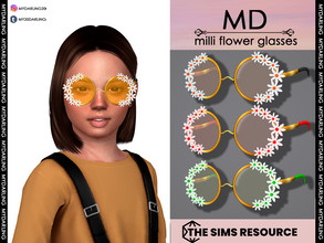 Sims 4 — milli flower glasses Child by Mydarling20 — new mesh base game compatible all lods all maps 5 colors