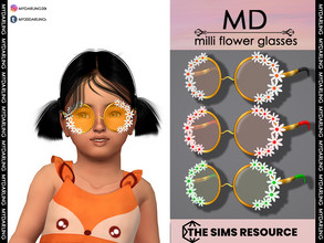 Sims 4 — milli flower glasses Toddler by Mydarling20 — new mesh base game compatible all lods all maps 5 colors