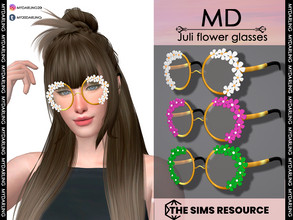 Sims 4 — Juli flower glasses Adult by Mydarling20 — new mesh base game compatible all lods all maps 5 colors