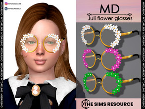 Sims 4 — Juli flower glasses Child by Mydarling20 — new mesh base game compatible all lods all maps 5 colors