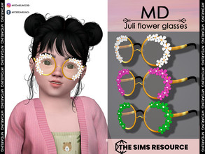 Sims 4 — Juli flower glasses Toddler by Mydarling20 — new mesh base game compatible all lods all maps 5 colors