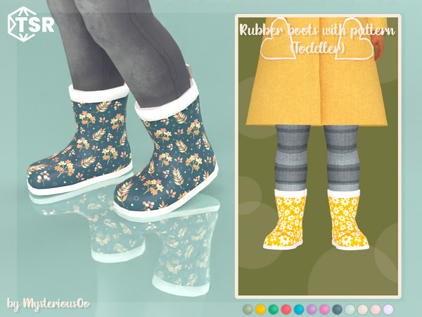 Sims 4 — Rubber boots with pattern Toddler by MysteriousOo — Rubber boots with pattern for toddlers in 12 colors