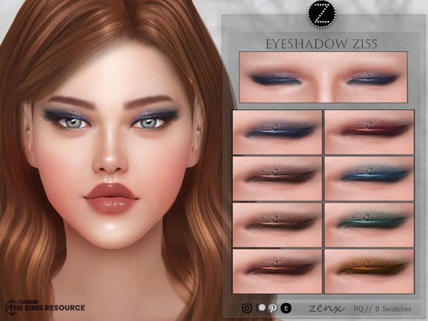 Sims 4 — EYESHADOW Z155 by ZENX — -Base Game -All Age -For Female -8 colors -Works with all of skins -Compatible with HQ