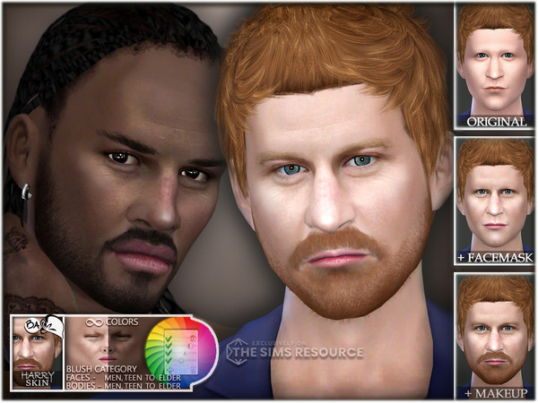 Sims 4 — Skin Harry by BAkalia — Hello Realistic face mask and body for Sims 4.