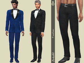 Sims 4 — Tuxedo suit - Trousers by Birba32 — An elegant men's suit with a different texture than usual. Five colors.