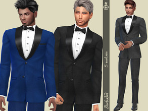 Sims 4 — Tuxedo suit - Jacket by Birba32 — An elegant men's suit with a different texture than usual. Five colors.