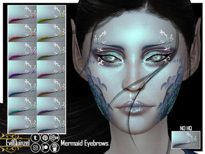 Sims 4 — Mermaid Eyebrows by EvilQuinzel — Mermaid eyebrows inspired by the Great Wave off Kanagawa. - Eyebrows category;