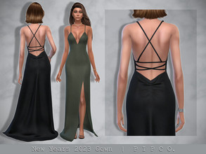Sims 4 — New Years 2023 Gown. by Pipco — A trendy gown in 15 colors. Base Game Compatible New Mesh All Lods HQ Compatible