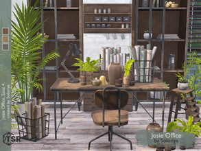 Sims 4 — Josie Office by soloriya — A set of furniture for modern offices. Includes 9 objects: --bookcase, --chair,