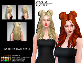 Sims 4 — Sabrina Hair Style by Oscar_Montellano — All lods Hat compatible 24 ea swatches BGC