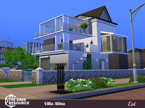Sims 4 — Villa Alina_No CC by evi — A 3floor modern house. First floor: Entrance, garage, kitchen, diningroom,livingroom,