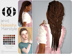 Sims 4 — Nakeisha Hairstyle [Child] by DarkNighTt — Nakeisha Hairstyle is an ethnic, braided long hairstyle with