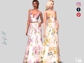 Sims 4 — Two-pieces long dress - MDR52 by laupipi2 — Hi! This is my new two-pieces long dress with a floral printo.