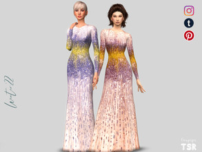 Sims 4 — Paillettes embellished dress - MDR53 by laupipi2 — New long embellished dress wiyh degraded paillettes. Comming