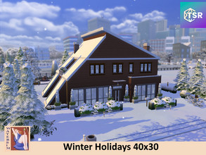 Sims 4 — ws Winter Holidays No CC by watersim44 — Welcome to this Winter Holidays house. Living, Kitchen, Dining, Bath-
