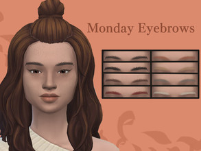 Sims 4 — Monday Eyebrows by RuRuizue — 8 swatches Eyebrows category