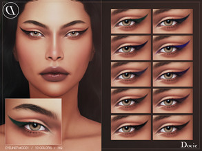 Sims 4 — Eyeliner #CC01 by Docie — - Custom thumbnail - 10 color options - HQ texture - Compatible with HQ Mod