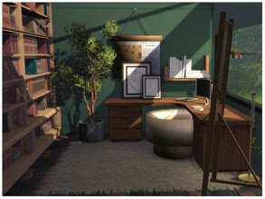 Sims 4 — Study Office by lotsbymanal — A small space to study and relax..