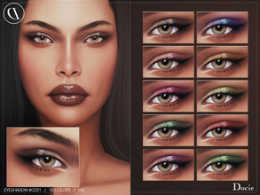 Sims 4 — Eyeshadow #CC01 by Docie — - Custom thumbnail - 10 color options - HQ texture - Compatible with HQ Mod