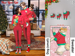 Sims 4 — [PATREON] NEW YEAR GIFT - Dog Sweater (Small) S218 by turksimmer — 4 Swatches Compatible with HQ mod Works with