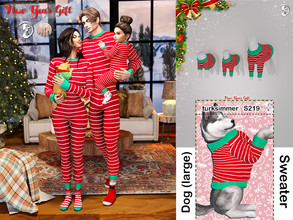 Sims 4 — [PATREON] NEW YEAR GIFT - Dog Sweater (Large) S219 by turksimmer — 4 Swatches Compatible with HQ mod Works with