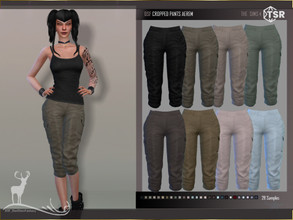 Sims 4 — CROPPED PANTS AEREM by DanSimsFantasy —  Basic capri pants with side pockets. Samples: 28 Location: Pant Cloning