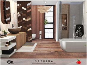 Sims 4 — Sabrina bathroom by melapples — a chevron and wood bathroom. enjoy! 6x5 $8605 short walls